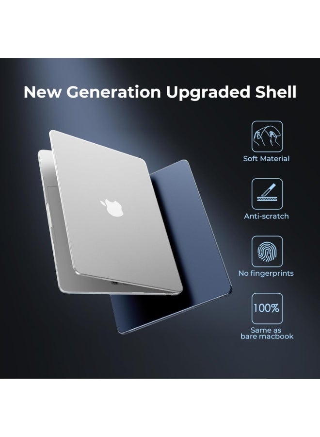 M.A&F's Case Compatible for Macbook Air 13.6 inch M4 M3 M2 2025 2024 2022,A3240 A3113 A2681,Ultra-thin Invisible Translucent Matte Protective Hard Shell Cover,[Presents Original Texture]-Midnight Clear - Image 5